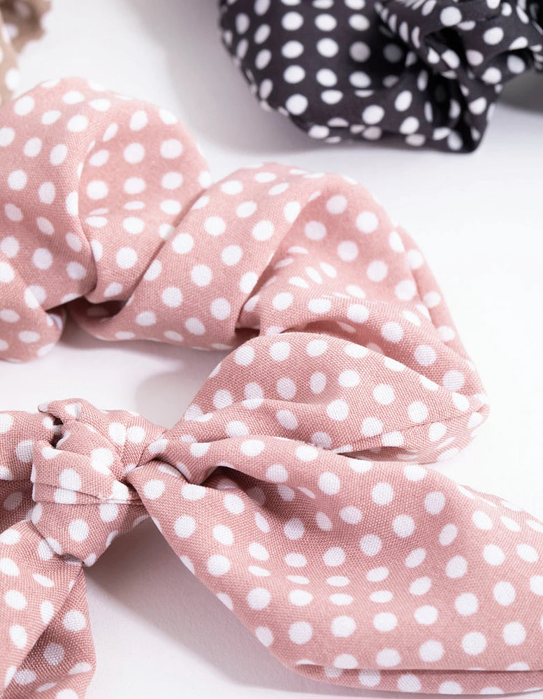 Spotty Bunny Ear Scrunchie Pack