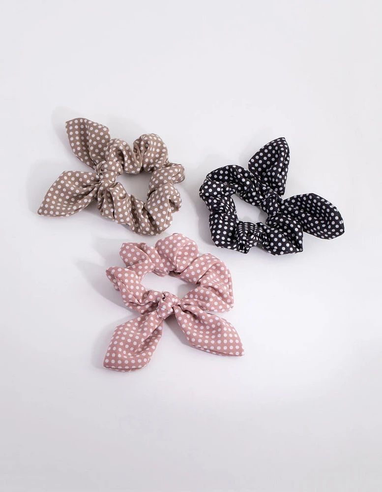 Spotty Bunny Ear Scrunchie Pack