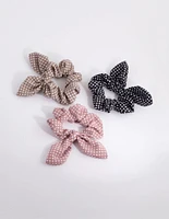 Spotty Bunny Ear Scrunchie Pack