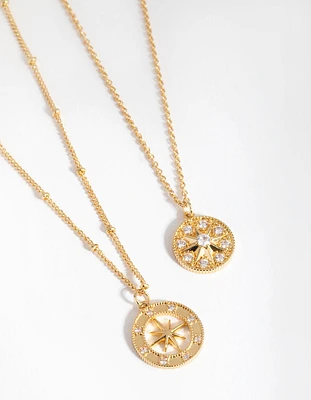 18ct Gold Plated Northern Star Necklace Set