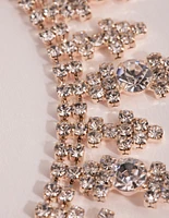 Rose Gold Diamante Cupchain Point Necklace