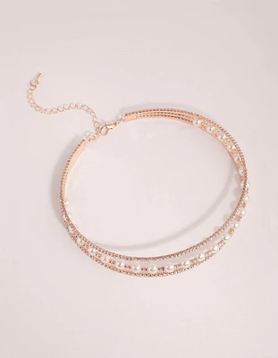 Rose Gold Diamante Cupchain Choker