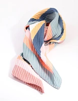 Pleated Mix Stripes Mini Scarf