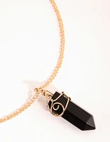 Gold Curled Wrap Shard Necklace