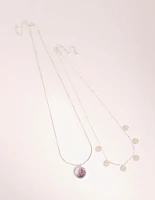 Silver Amethyst Shaker Necklace