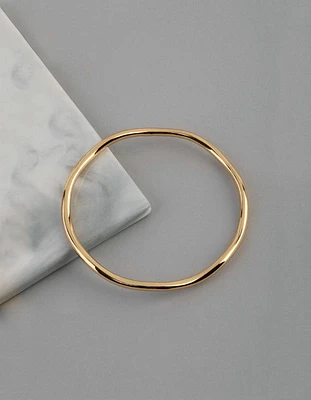 18ct Gold Plated Brass 3.5mm Wavey Bangle