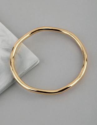 18ct Gold Plated Brass 4.5mm Wavey Bangle