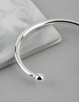 Silver Plated Brass Ball End Cuff Bracelet