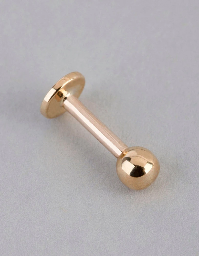 9ct Gold Polished Ball Flat Back