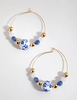 Half Bead Hoop Earrings