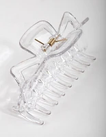 Large Clear Bow Hair Claw Clip