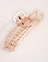 Rose Gold Metal Rectangle Curve Claw