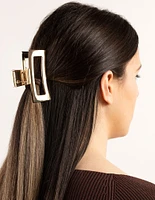 Gold Metal Rectangle Claw Clip