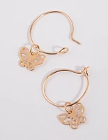 Gold Cut Out Butterfly Huggie Earrings