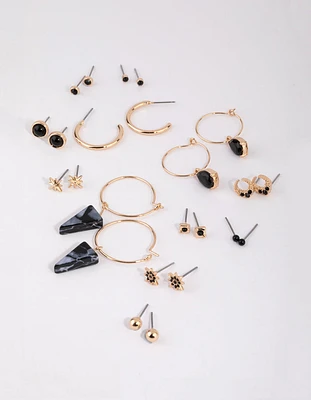 Gold Star Stud & Hoop Earring Pack