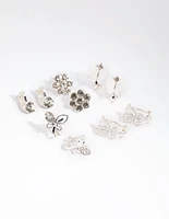 Silver Butterfly Clip-On Earring Pack