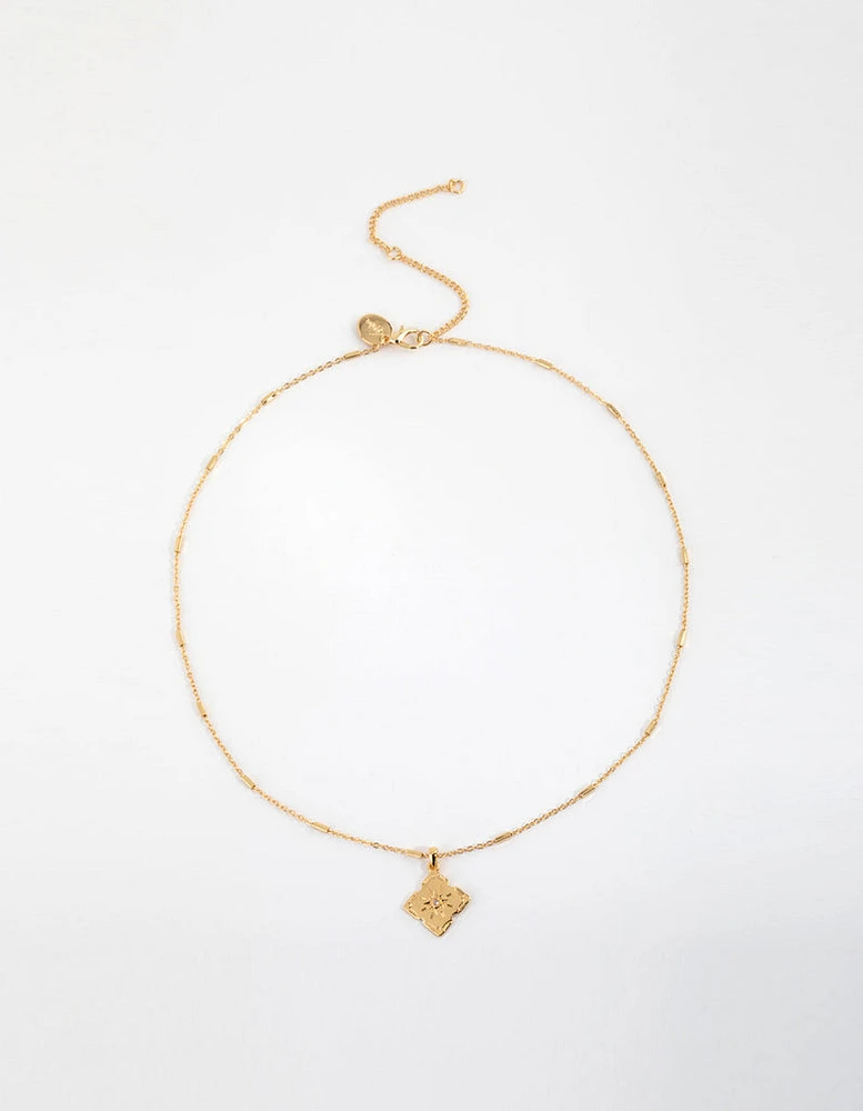 Gold Plated Vintage Star Pendant Necklace