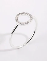 Silver Cubic Zirconia Open Circle Ring