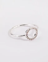 Silver Cubic Zirconia Open Circle Ring