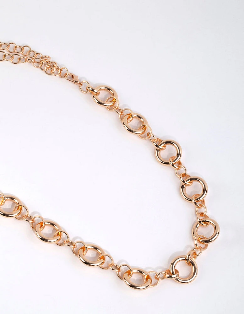 Gold Circle Detail Chain Belt