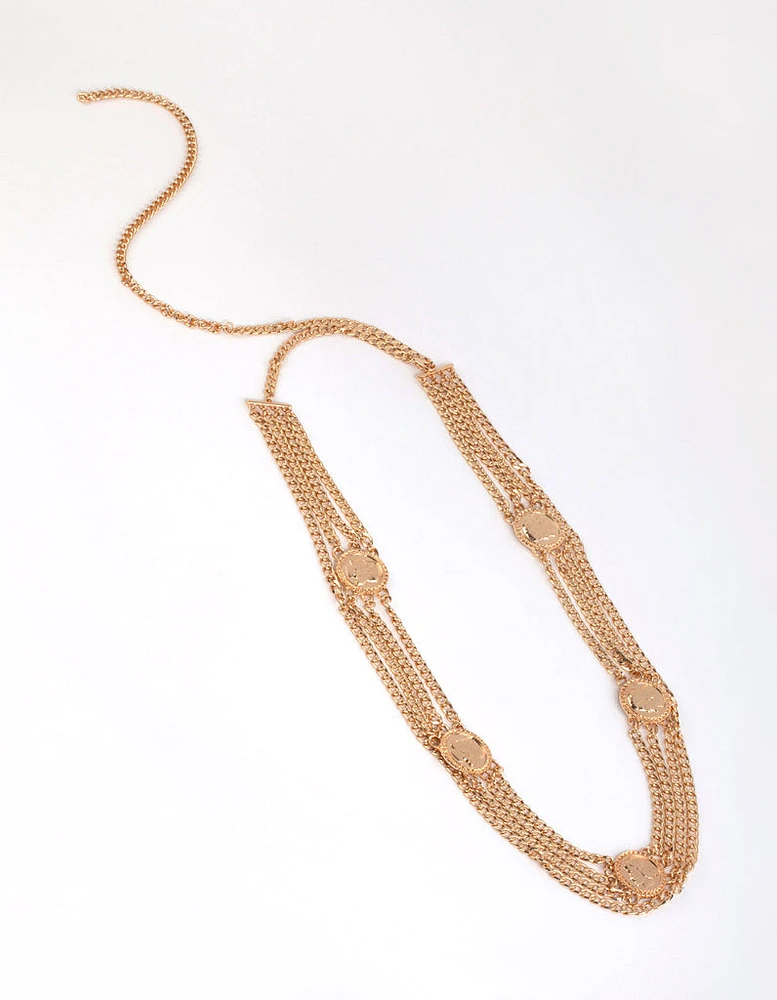 Gold Coin Layered Chain Belt