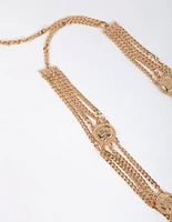 Gold Coin Layered Chain Belt