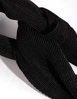 Black Satin Pleated Scarf