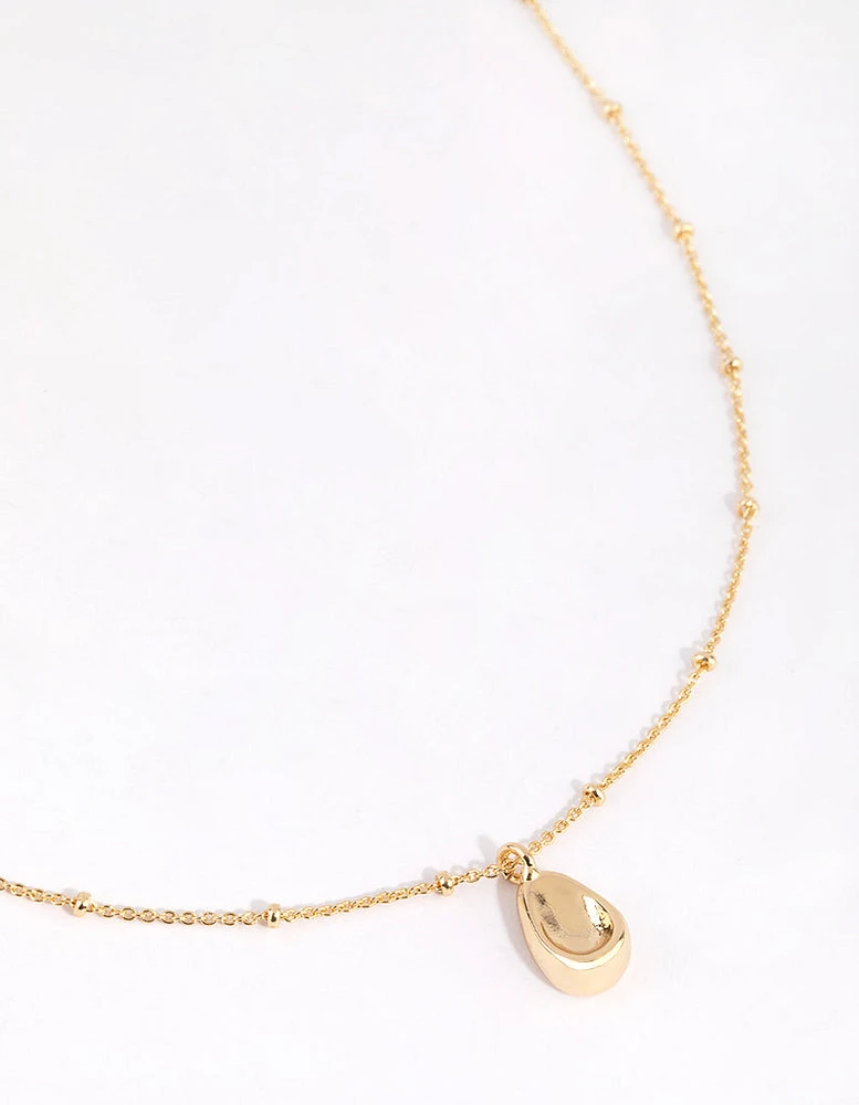 Gold Plated Dainty Oval Necklace