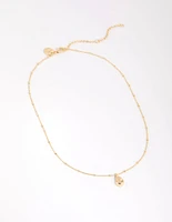 Gold Plated Dainty Oval Necklace