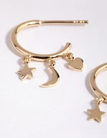 Gold Plated Sterling Silver Stellar Hoop Earrings