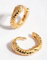 Gold Plated Sterling Silver Snake Huggie Earrings