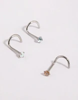 Surgical Steel Light Stone Nose Stud Pack