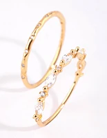 Gold Plated Sterling Silver Marquise Ring Set