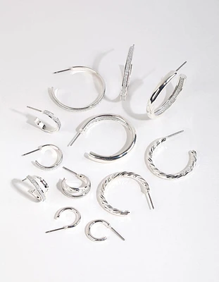 Silver Glitter Paper Earring 6-Pack