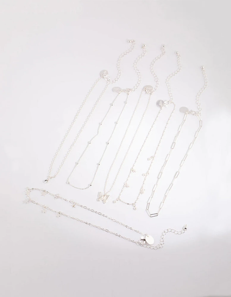 Silver Star & Pearl Choker 6-Pack