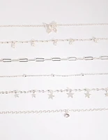 Silver Star & Pearl Choker 6-Pack