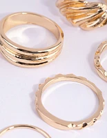 Gold Textured Ring Pack
