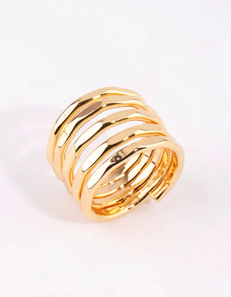 Gold Molten Layered Ring