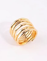 Gold Molten Layered Ring