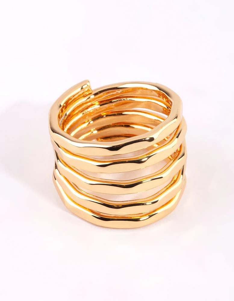 Gold Molten Layered Ring