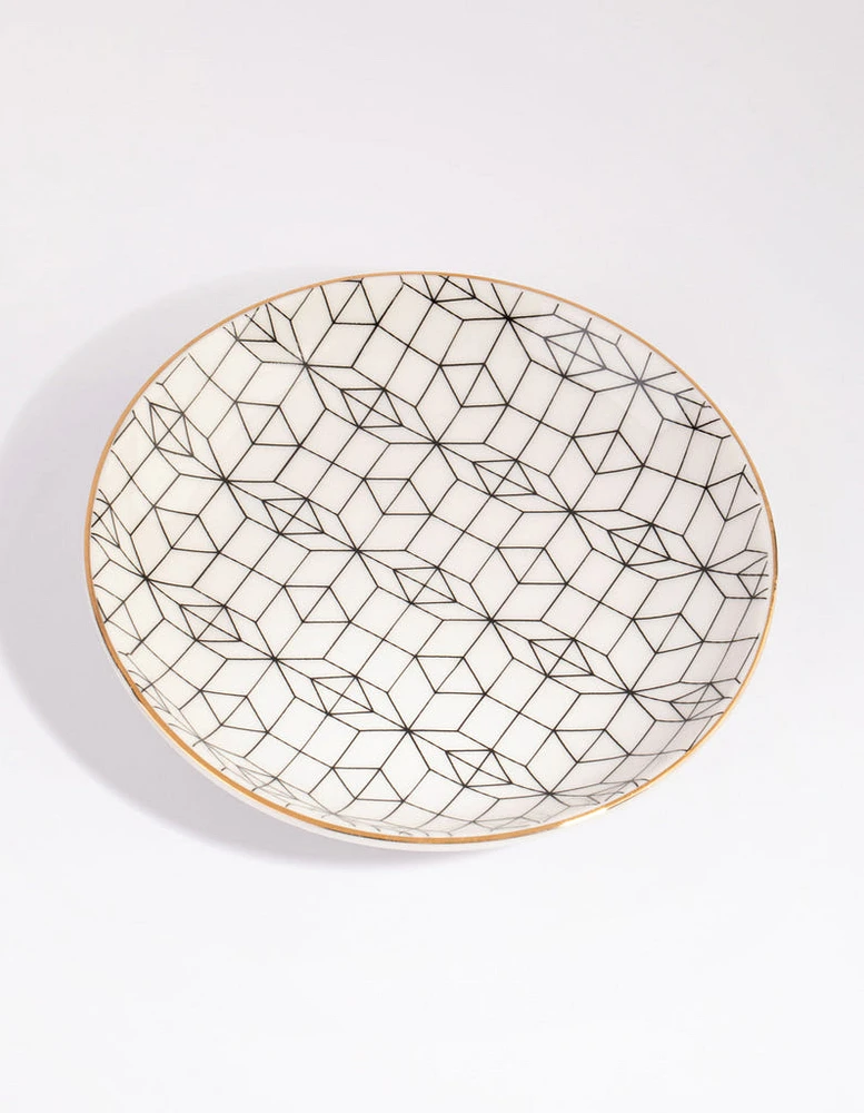 Geometric Ceramic Trinket Tray