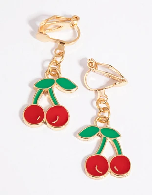 Red Cherry Clip-On Earrings