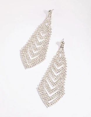 Silver Cup Chain Drop Earrings