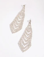 Silver Cup Chain Drop Earrings