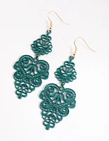 Matte Filigree Drop Earrings