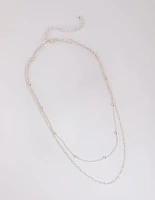 Silver Figaro Layered Necklace