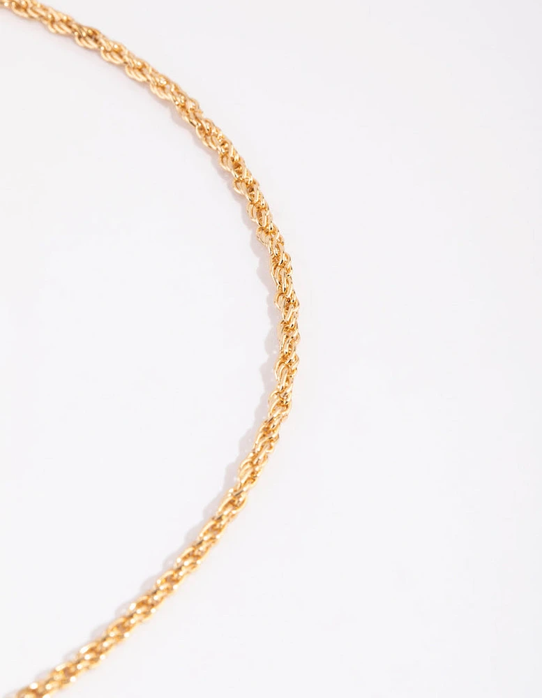 Gold Rope Chain Necklace