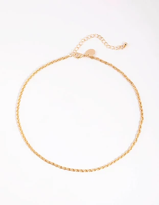 Gold Rope Chain Necklace