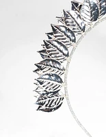 Silver Fanned Leaf Alice Band