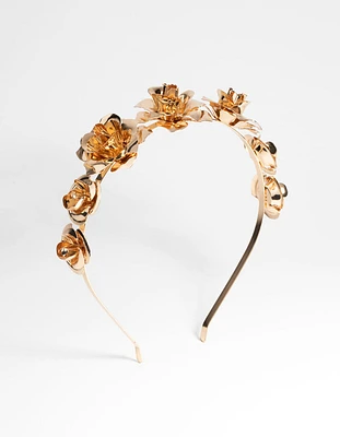 Gold Flower Alice Band